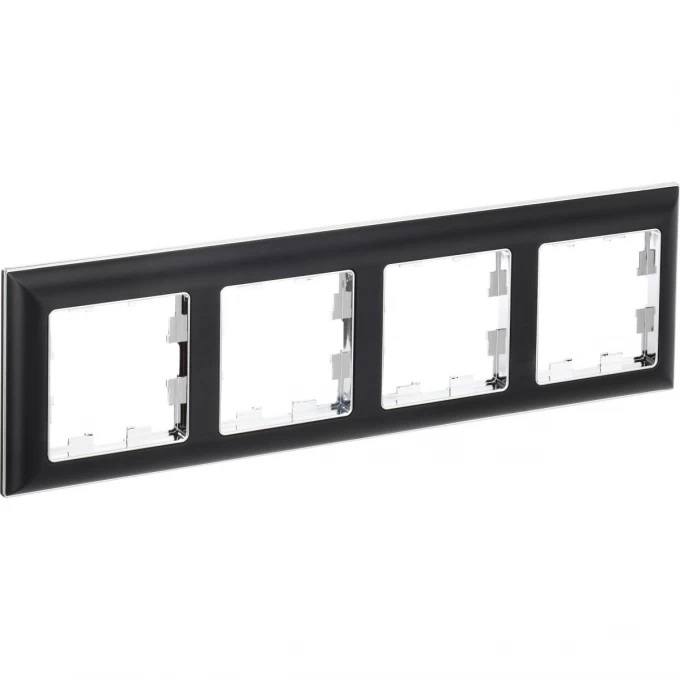 4-местная рамка IEK Brite ру-4-бр хром/черный BR-M42-12-2-K23 4-местная рамка IEK Brite ру-4-бр хром/черный BR-M42-12-2-K23