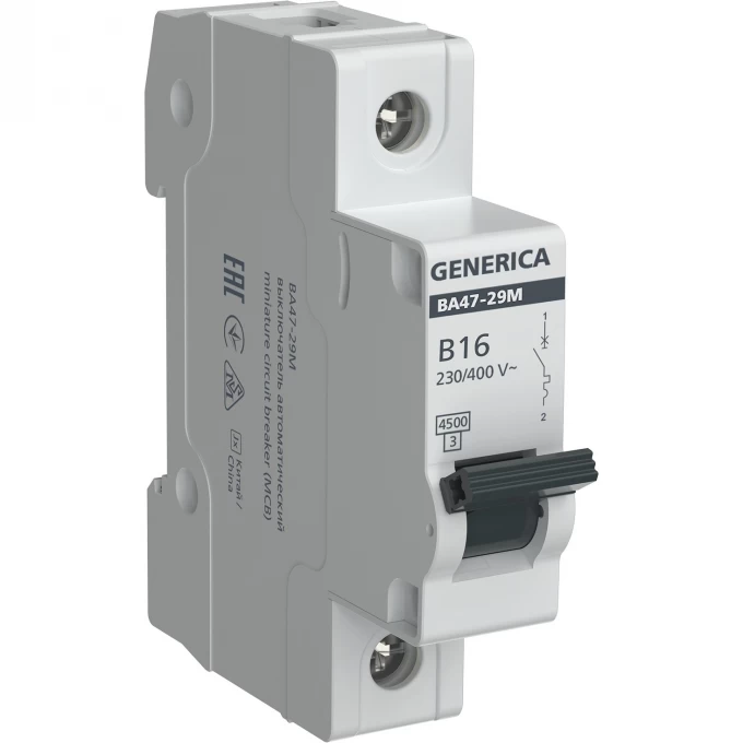 Автоматический выключатель IEK GENERICA ВА47-29М 1p 16а 4,5кА b MVA21-1-016-B-G