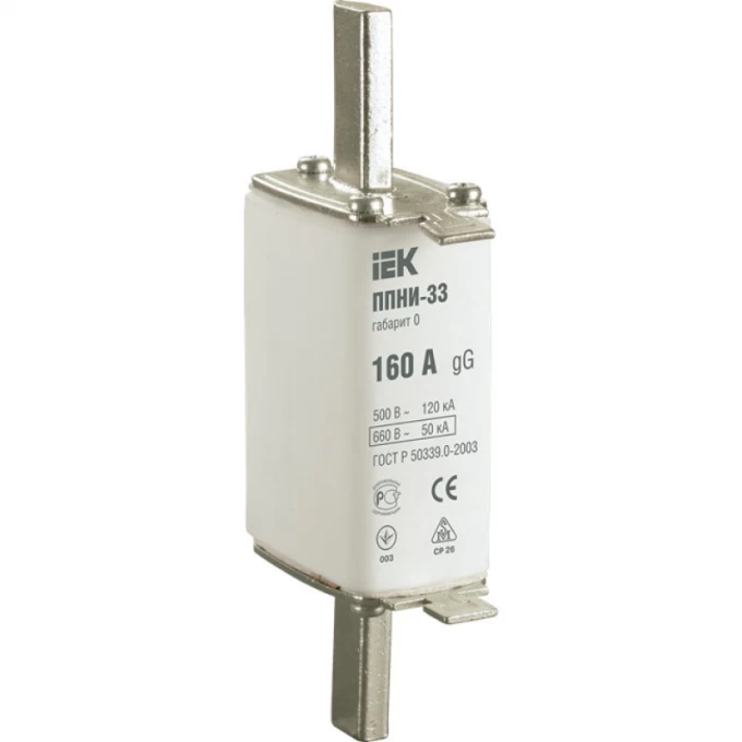 Плавкая вставка предохранителя IEK ППНИ-33 габарит 0 160А - DPP20-160 Плавкая вставка предохранителя IEK ППНИ-33 габарит 0 160А - DPP20-160