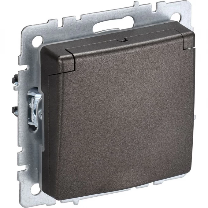 Розетка IEK BRITE с заземлением с защитными шторками и крышкой 16А IP44 РСбш10-3-44-БрТБ темная бронза BR-R16-16-44-K45 Розетка IEK BRITE с заземлением с защитными шторками и крышкой 16А IP44 РСбш10-3-44-БрТБ темная бронза BR-R16-16-44-K45