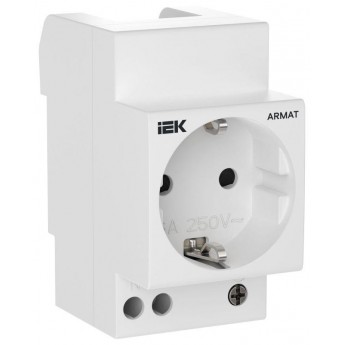 Розетка на DIN-рейку IEK ARMAT AR-SOD-G-GND-S-016 16А 45мм с заземлением с защитными шторками