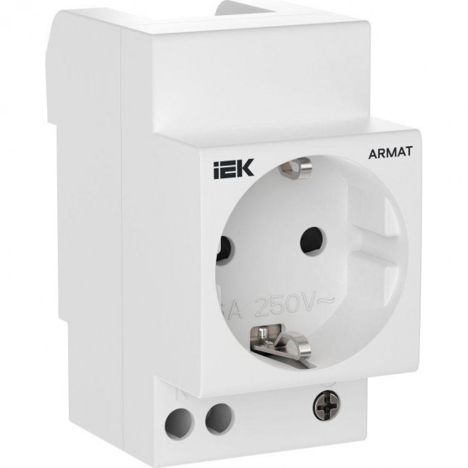 Розетка на DIN-рейку IEK ARMAT 16А 45мм с заземлением с защитными шторками AR-SOD-G-GND-S-016 Розетка на DIN-рейку IEK ARMAT 16А 45мм с заземлением с защитными шторками AR-SOD-G-GND-S-016