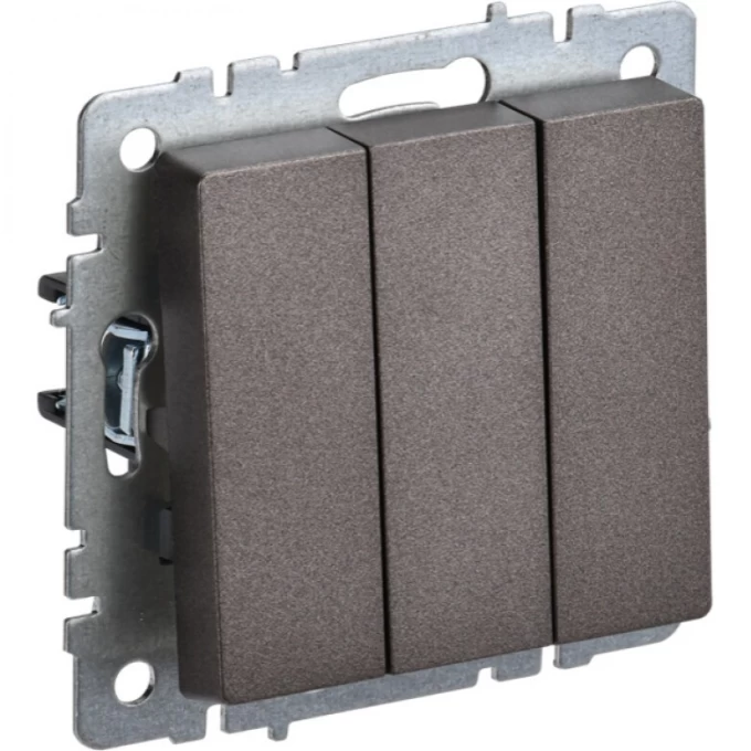 Выключатель 3-клавишный IEK BRITE 10А ВС10-3-0-БрТБ темная бронза - BR-V30-0-10-K45 Выключатель 3-клавишный IEK BRITE 10А ВС10-3-0-БрТБ темная бронза - BR-V30-0-10-K45